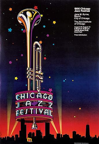 Chicago, Jazz, Festival, 1980 Chicago, Jazz Festival, Jano M. Byrne, Mayor, City Of Chicango, August 25 August 31, Greek Park, Frea Admistion