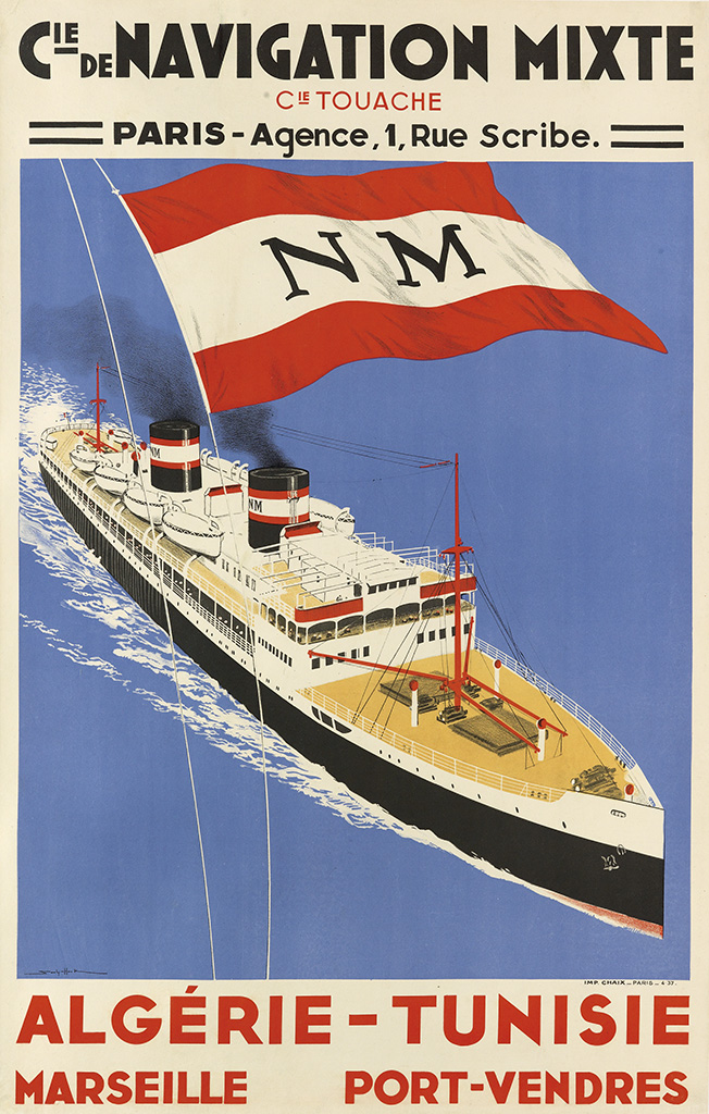 Cie De Navigation Mixte, Cie Touache, Paris Ajgencee, 1, Rue Scribe.N.M Algerie – Tunisie Marseille Port-Vendres