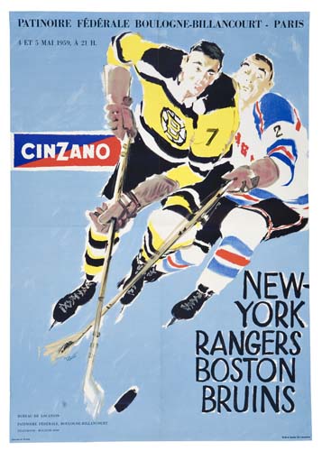 Patinoire Federale Boulogne Billancourt-Paris, Cinzano, New York Rangers Boston Bruins