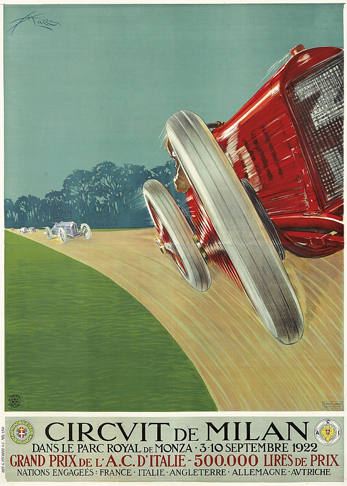 Circvit De Milan, Dans Le Parc Royal De Monza.3-10 Septembre 1922, Grand Prix De L’A.C.D’Italie-500.000 Lires De Prix, Nation Engagees:France. Italie. Angleterre. Allemagne. Avtriche