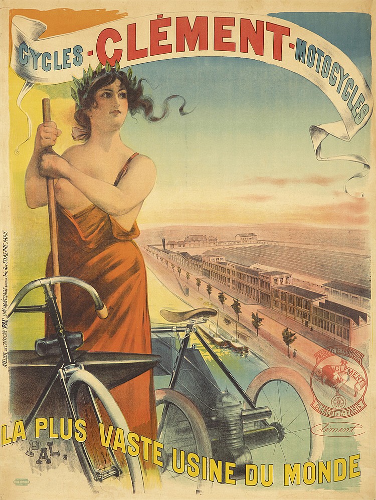 Cycles   Clement   Motocycles, Clement, Clement A Co Paris, Leiment, La Plus Vaste Usine Du Monde, Pal., Atelier Pal 44. Rue St. Lazare.Paris