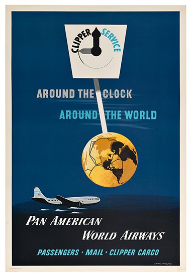 Clipper, Service, Around The clock, Around The WorldPan American World Airways, Passengers. Mail. Clipper Cargo