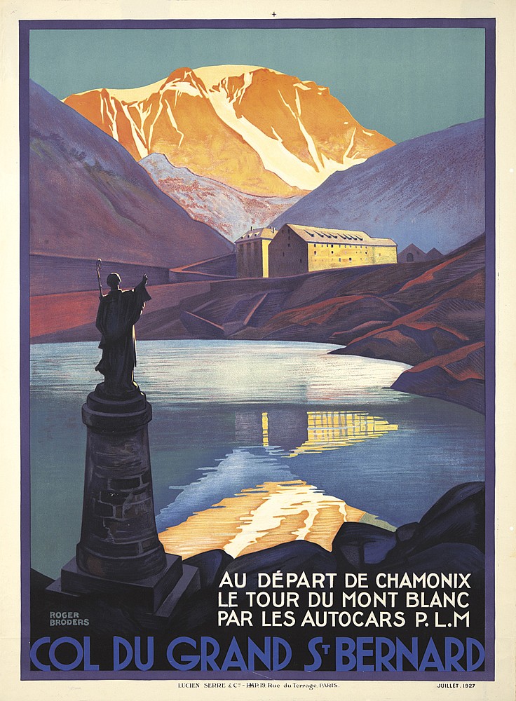 Au Depart De Chamonix, Le Tour Du Mont Blanc, Par Les Autocars P.L.M, Col Du Grand St Bernard