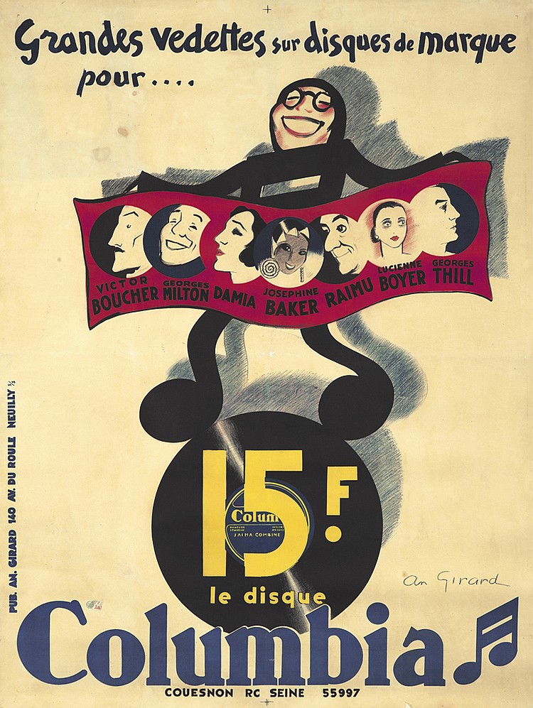 Grandes Vedettes Sur Disques De Marque, Pour, 15f., Le Disque, Columbia, Coueshon rc Seine 55997