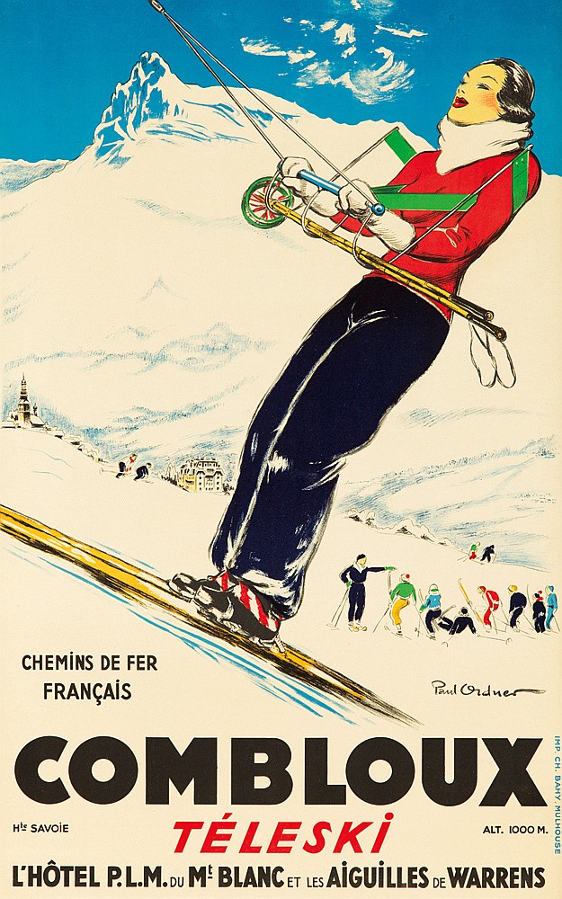 Chemins De Fer, Francais, Combloux, Teleski, H Savoie, Lhotel P.L.M. Du M Blanc Et Les Aiguilles DeWarrens