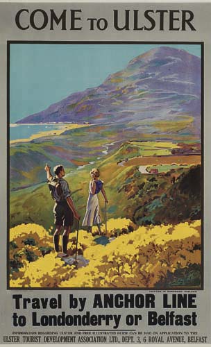 Come To Ulster, Travel By Anchor Line To Londoderry Or Belfast, Uster Tourist Development Association Ltd. Dfpt. 3, 6 Royal Avenue, Belfast