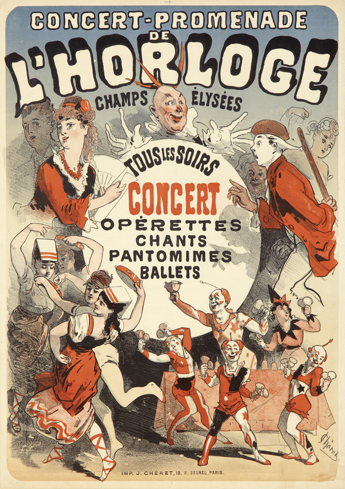 Concert-Promenade, L’Horloge, Champs Elysees, Tous Les Soirs, Concert, Operettes, Chants, Pantomimes, Ballets,