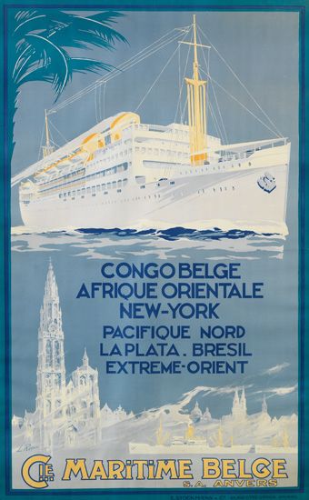 Congobelge Afrique Orientale New York, Pacifique nord La Plta Brasil, Extreme Orient, Cie Maritime Belge, S.A Anvers