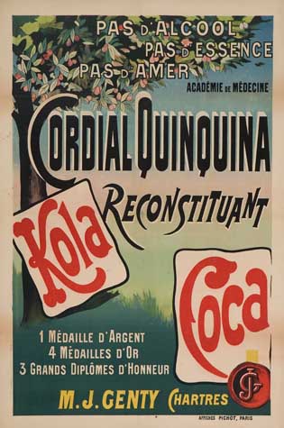 Pas D’Alcool, Pas D’Essence, Pas D’Amer, Academie De Medecine, Cordial Quinquina, Kola Reconstituant, Coca, 1 Medaille D’Argent, 4 Medailles D’Or, 3 Grands Diplomes D’Honneur, M.J. Genty Chartres