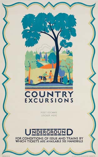 Country, Excursions, Post Locwarl, Sticker Here, Underground, For Conditiona Of Issue And Trains By, Which Tickets Are Available See Handbills