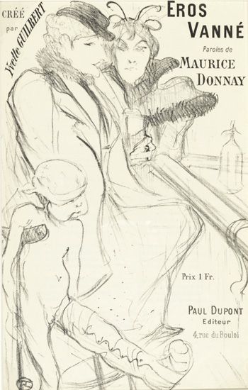 Cree Par Yvette Guilbert, Eros Vanne, Paroles De Maurice Donnay, prix 1 Fr. Paul Dupont Editeur 4Rue Du Bouloi
