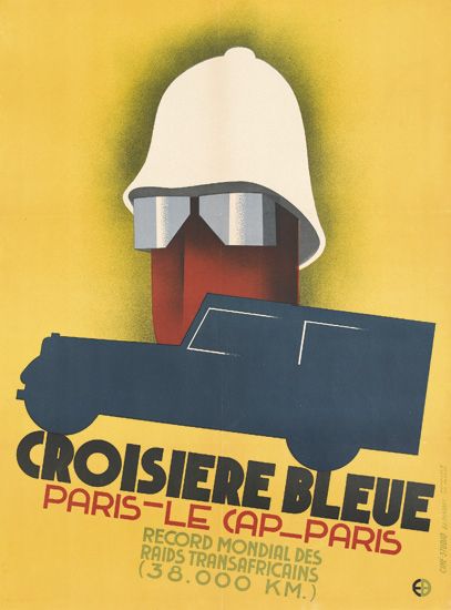 Croisiere Bleue, Paris-Le Cap-Paris, Record Mondial Des, Raids Transafricains, (38. 000 Km.)
