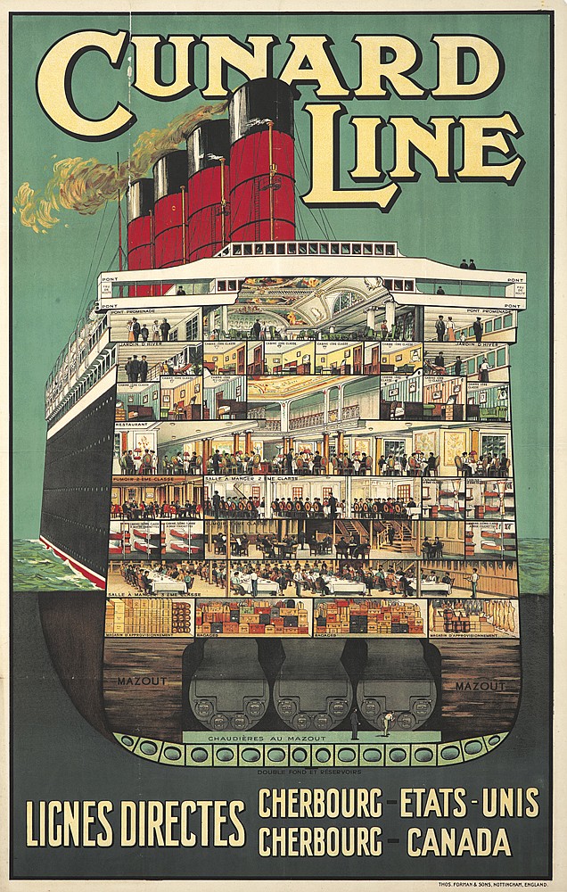 Cunard, Line, Lignes Directes Cherbourc Etats   Unis, Cherbourc Canada