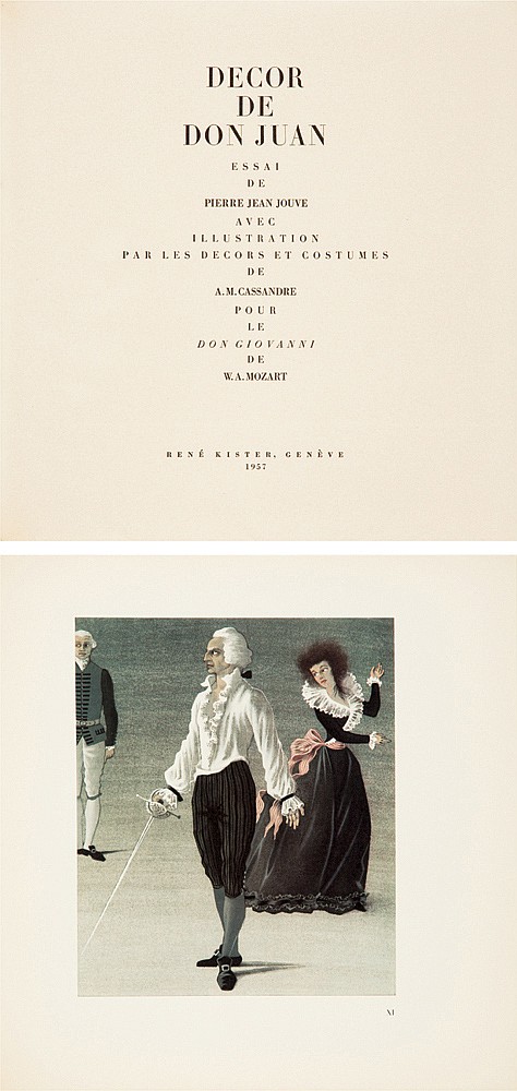 Decor, de, Don Juan, Essal, De, Plerre Jean Jouve, Avec, Illustrs Et Costumes, De, A.m.Cassandre, Pour, Le, Don Glovannl, De, W.A.Mozart, Rene Kister. Cenevs, 1957