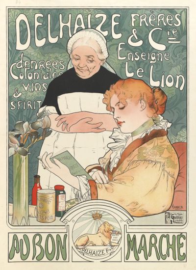 Delhaize Freres & Cie., Denrees Coloniales Vins & Spirit, Enseigne Le Lion, Au Bon Marche