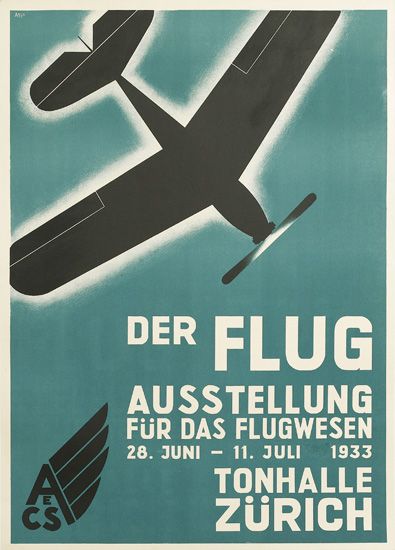 Der Flug Ausstellung, Fur das Flugwesen 28. Juni-11 Juli 1933, Tonhalle Zurich