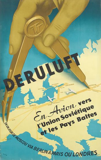 Deruluft, En Aviun Vers I’Union Sovietique et les pays Baltes, En un Jour De Moscou Via Berlin A Paris Ou Londres
