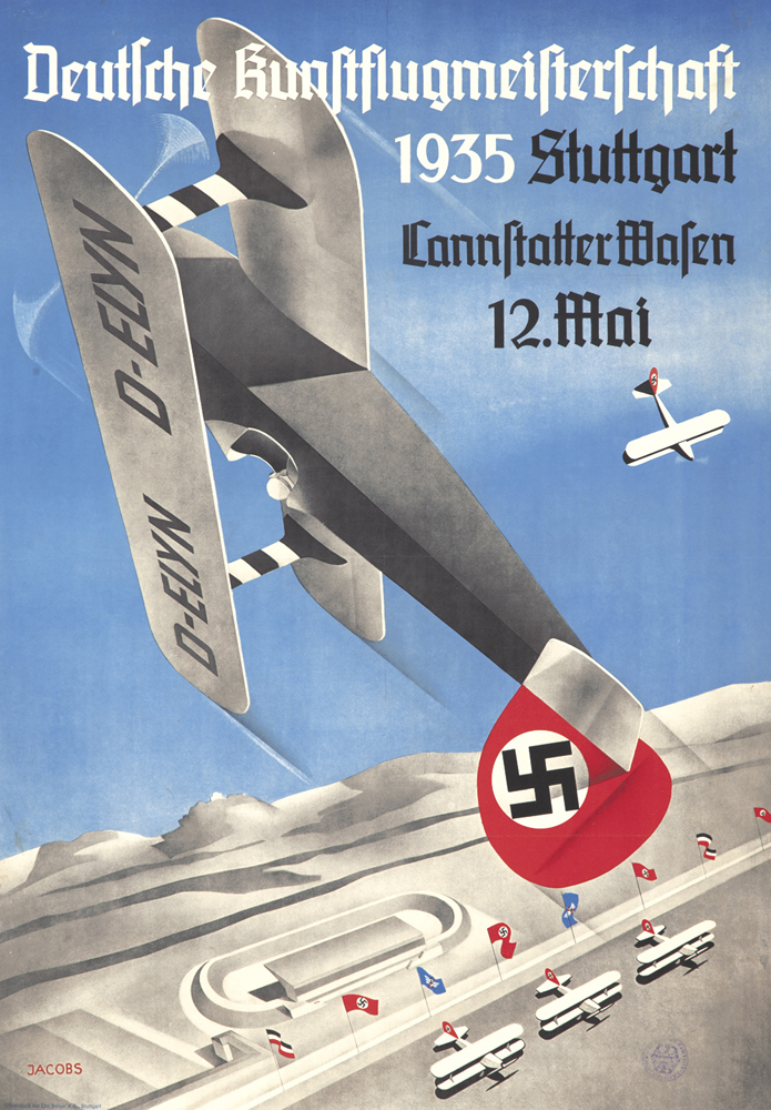 Deutche Runftflugmeifterlchaft, 1935 Stuttgart, Cannltatter Malen, 12.Mai, D-Elyn D-elyn, Jacobs