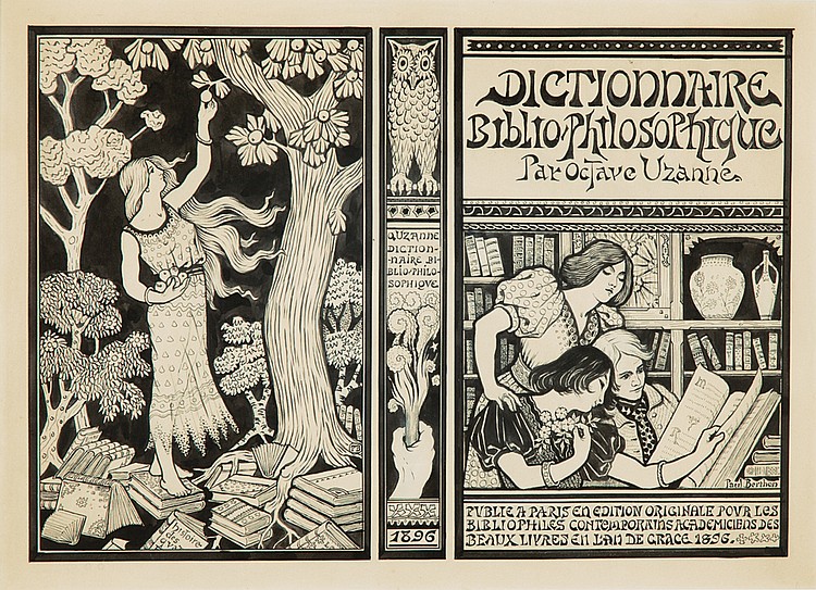Dictionnaire, biblio philosophique, par octave uzanne, quzanne, diction-, naire bl-, bliophilo-, sophiqve, 1896, paul berthon, pvbliea paris en edition originale povr les, Bibliophles contenporainsacademicieds des, Beaux Livres en lan de grace 1896.