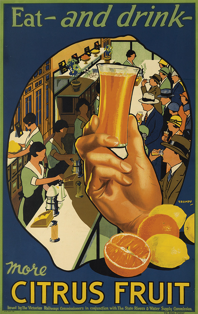 Eat and drink, more, Citrus Fruit, Issued by the victorian Railways Commissioners in conjunction with the state rivers & water supply commission.