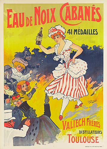 Eau De Noix Cabanes, 41 Medailles, C. H. Beauvais, Valiech Freres, Distillateurs, Toulouse