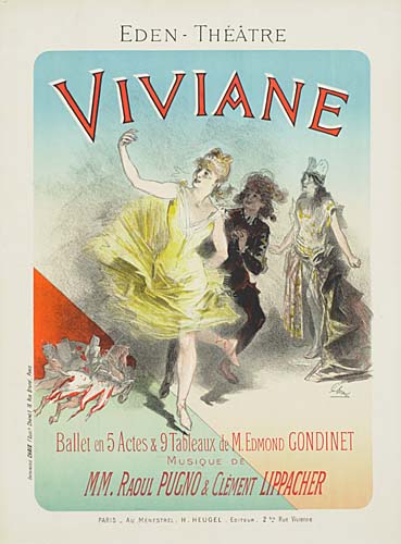 Eden-Theatre, Viviane, Ballet En 5 Actes & 9 Tableaux De M. Edmond Gondinet, Musique De, MM. Raoul Pugno & Clement Lippacher, Paris Ay H-Heugel