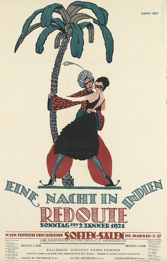Eine Nachi In Indien, Redoute, Sonntag Den 2 Janner 1921, In Den Festlich Dekorierten Sofien-Salen III.Marxer-G.17 Jubilaumsveranstaltung Des H. G. V Homunkulus, Geginn 6 Uhr, Ballmusik : Dirigent Andre Hummer, Toilette : Damen In Kostom Oder Abendtoilette Mit Maske / Herren In Gesellschaftstoilette, Karten Im Vorerkauf K An Der Anendkassa K Logenaufschilag K