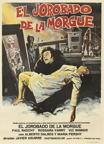 El Jorobado, De La Morgue, Premo Especial Interfretacon A Pall Nashy Enla It Convlncion de Che Fantastico De Paris, El Jorobado, De La Morgue, Paul Naschy Rossana Yanny Vic Winner, Con Alberto Dalbes Y Maria Pershy, director Javier Aguirre Eastmancolor