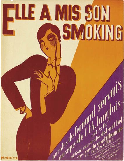 Elle A Mis Son Smoking, Paroles De Fernand Servais, Musique De L. Th. Langlois, Net:6 Fr. Editiors Musicales Del Arl Belge Rue Du Gentilhomme 13 Bruxelles,