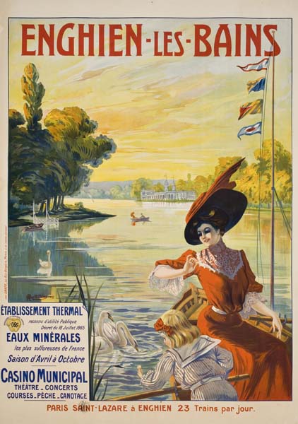 Enghien Les Bains, Etablissement Thermal, Eaux Minerales les ples safforeses de france Saison D’ Avril a Octobre, Casino Municipal, Theatre Concerts Courses Peche Canotage, Paris Saint Lazare a Enghien 23 Trains Par Jour