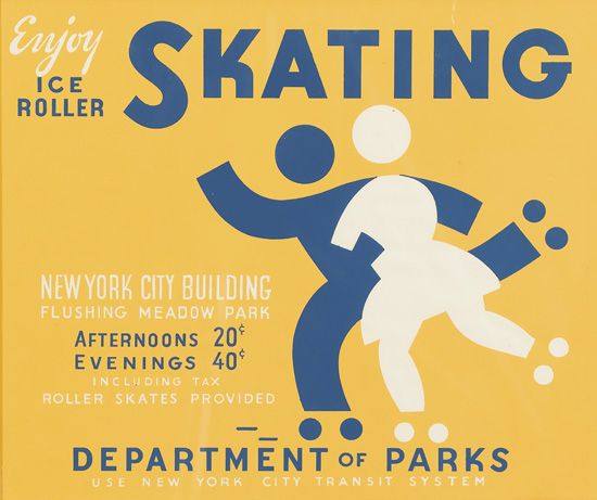 Enjoy Ice Roller Skating, New York City Building Flushing Meadow Park, Afternoons 20, Eve Nings 40, Incliding Tax, Roller Skates Provided, Department Of Parks, Usa New York City Transit System