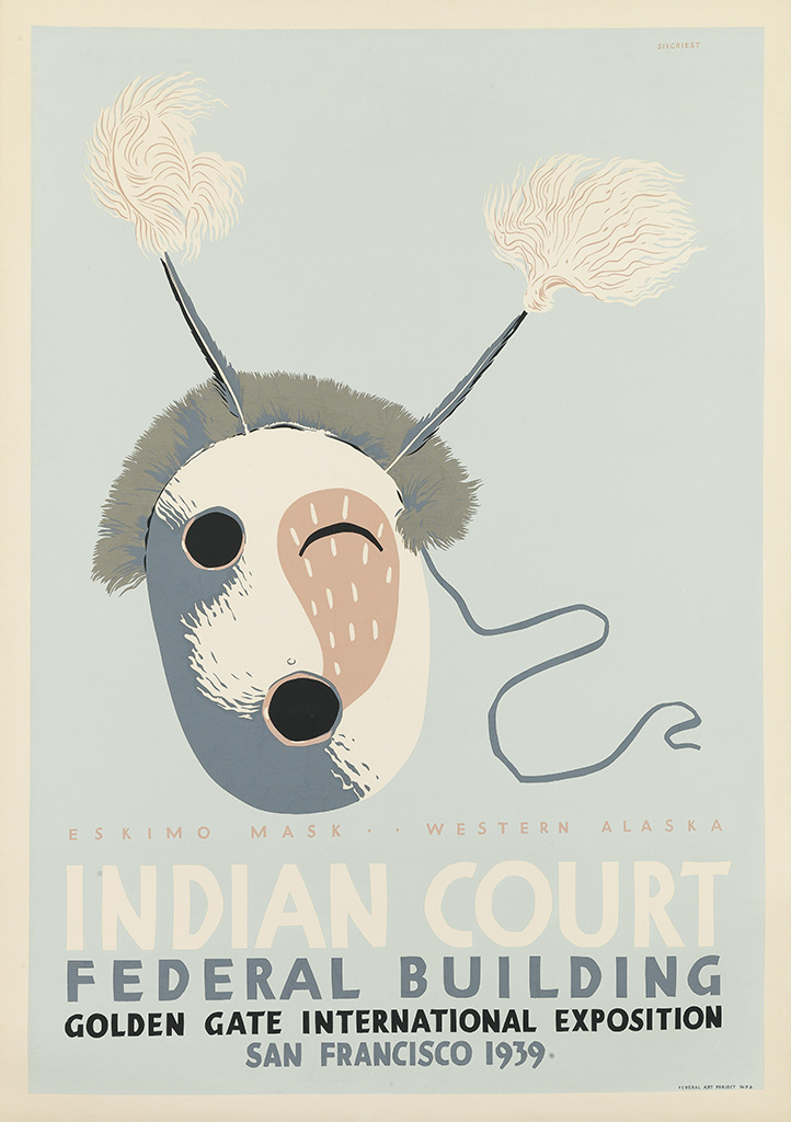 Eskimo Mask Westren Alaska, Indian Court, Federal Building, Golden Gate International Exposition, San Francisco 1939