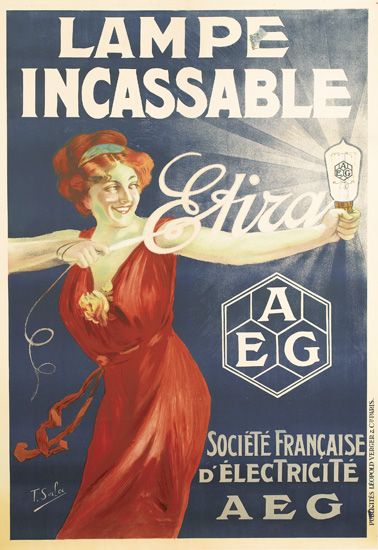 Etira, Lampe Incassable, Etiza, EAG, Societe Francaise, D’electricite AEG