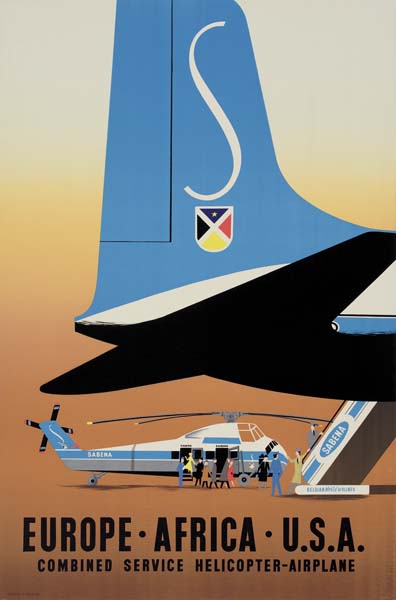 S Sabena, Europe – Africa – U.S.A., Combined Service Helicopter-Airplane