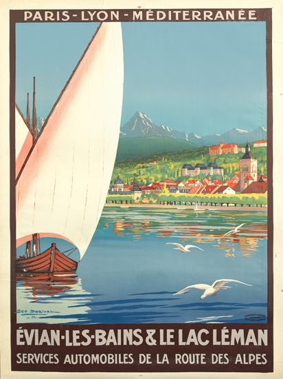 Paris-Lyon-Mediterranee, Evian-Les-Bains & Le Lac Leman Services Automobiles De La Route Des Alpes