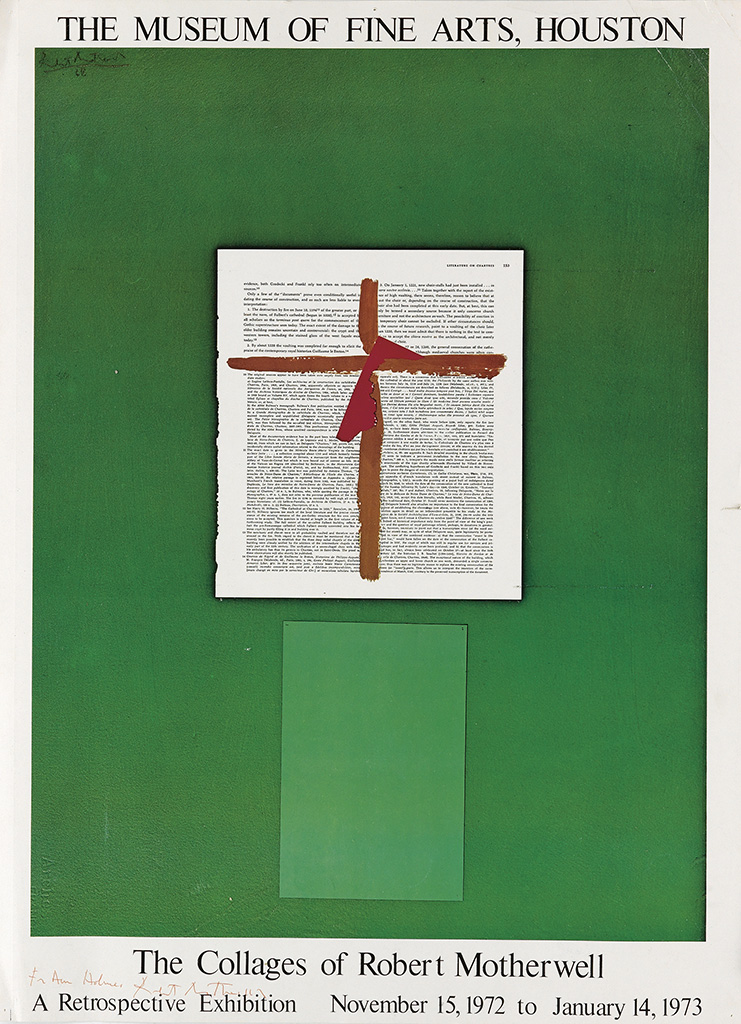The Museum Of Fine Arts, Houston, The Collages Of Robert Motherwell, A Retrospecive Exhibition November 15,1972 To January 14, 1973