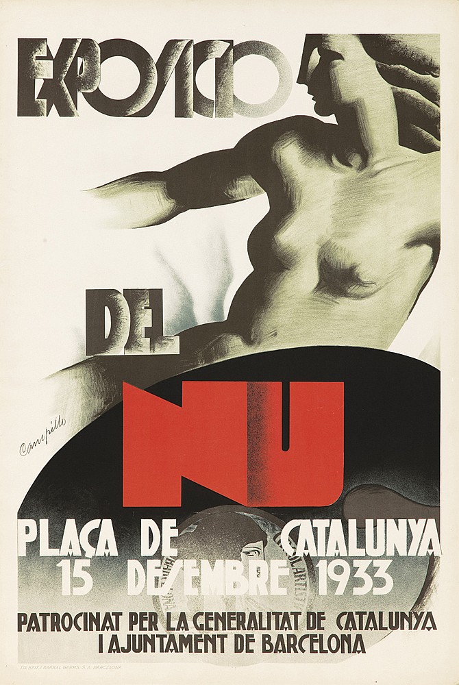 Exposicio del Nu, Placa De Catalunia, 15 Decembre 1933, Patrocinat Per La Generalitat De Latalunya, Ia Juntament De Barcelona