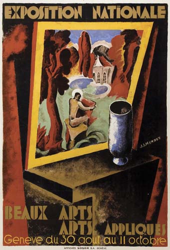 Exposition Nationale, J.J.Mennet, Beaux Arts, Arts Appliques, Geneve Du 30 Aout Au II Octobre,  Affiches Sonor S.A. Geneva