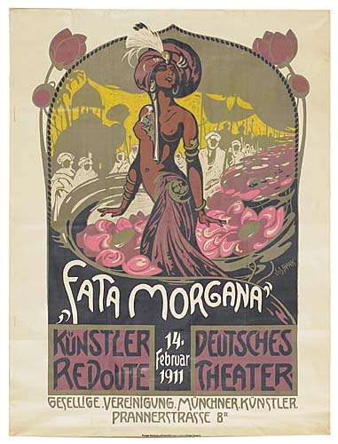 Fata Morgana, Kunstler, Redoute 14 Februar 1911, Deutsches, Theater, Gesellinge. Verelnigvng. Munchner. Kunstler, Prannerstrasse 8.