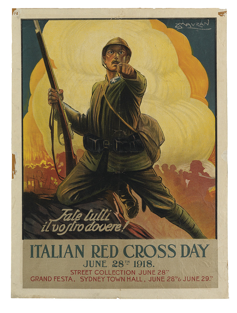 Fate Tutti Il Vostro Dovere, Italian Red Cross Day June 28th 1918, Street Collection June 28, Grand Festa, Sydney Town Hall, June 28th & June 29th.