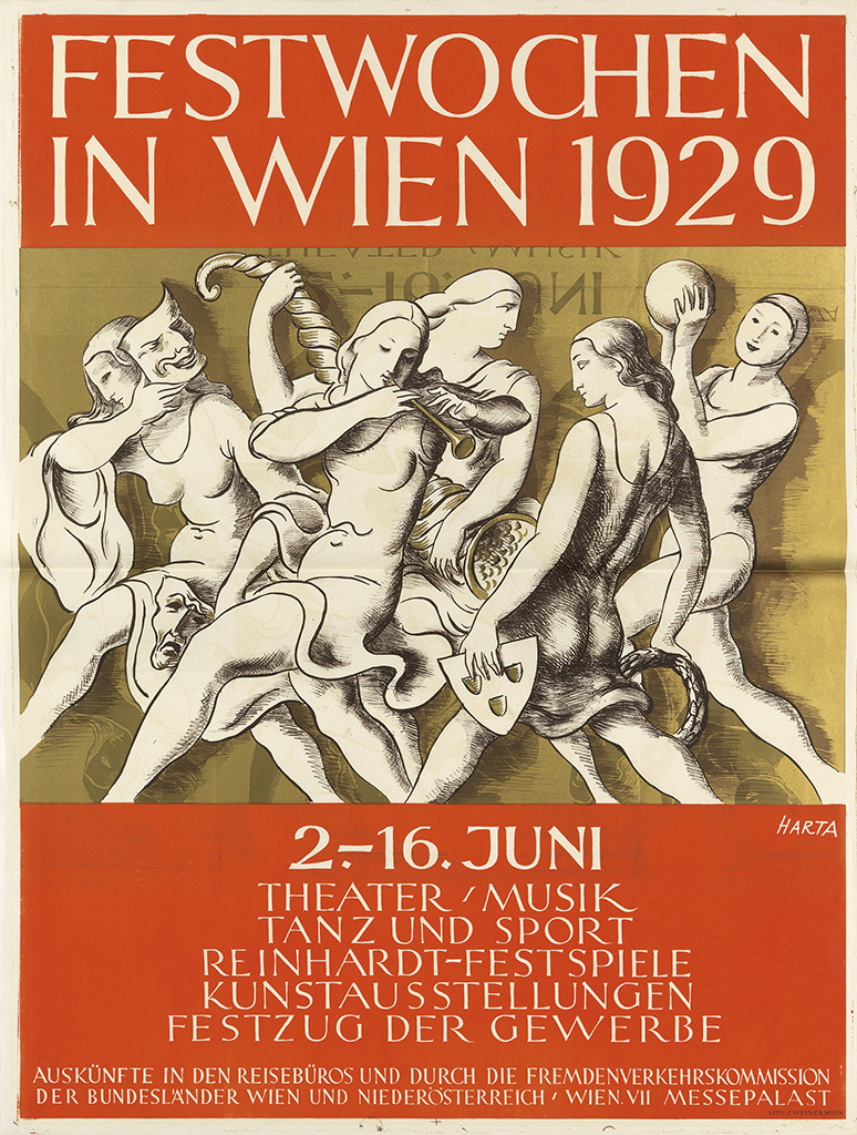 Festwochen, In Wien 1929, 2-16 Juni, theater Musik, Tanz Und Sport, Reinhardt-festpiele, Kunstausstellungen, FE Stzug Der Gewerbe, Auskunfte In De Reiseburos Und Durch Die Fremdenverkehrskommission, Der Bundeslander Wien Und Niederosterreich Wien VII Messepalast