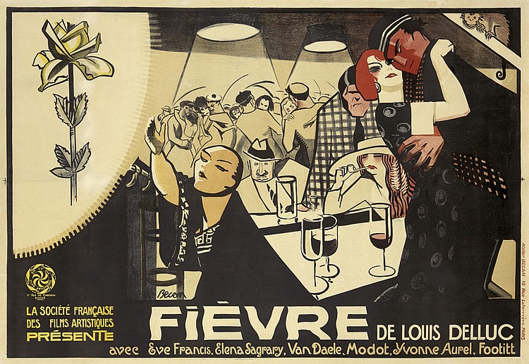 La Societe Francaise, Des Films Artistioues, Presente, Fievre De Louis Delluc, Avee Eve Francis.Elena Sagrary. Van Daele. Modot.Yvonne Aurel. Footitt