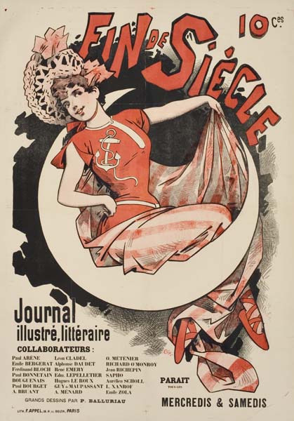 10 Ces, Fin De Siecle, Journal illustre, Litterair Collaborateurs, Parait, Mercredis & Samedis