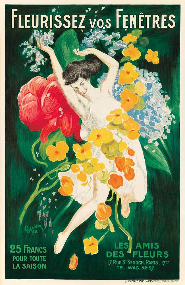 Fleurissez vos fenetres, 25 francs, pour toute, la saison, les amis, des fleurs, 17. rue st. senoch. Paris.. 17 mn, tel_wag_52-97, devambez imp paris