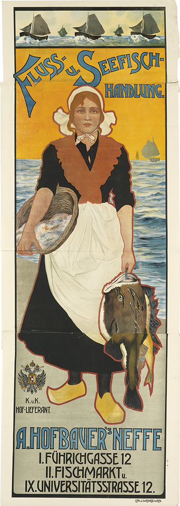 Fluss-u-Seefisch-Handlung, A Hofbauer’s Neffe, I. Fuhrichgasse 12, II. Fischmarktu. Ix universitatsstrasse 12