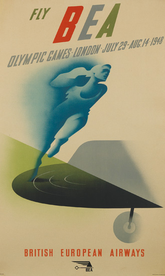 Fly Bea Olympic Games London July 29 Aug.14 1948 British European Airways