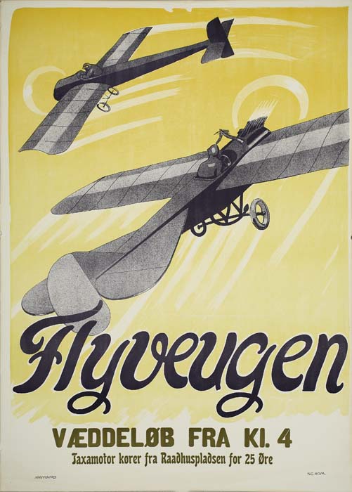 Flyveugen Vaeddelob Fra Kl. 4, Jaxamotor korer fra Raadhuspladsen for 25 ore