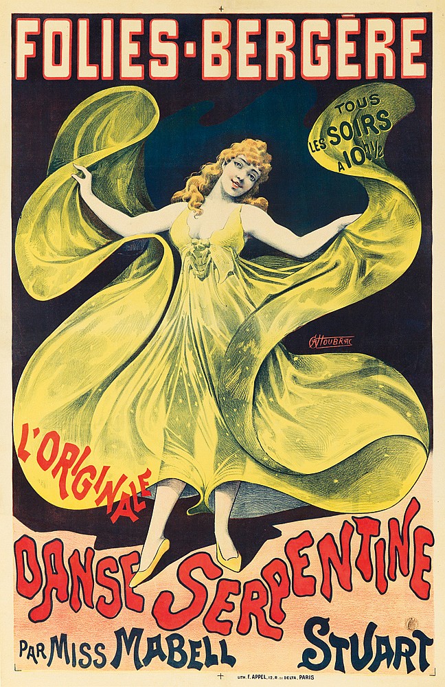 Folies-.Bergere, Tous, Les Soirs, A 10 H 12, L’Orlglnale, Oanse Serpentine, Par Miss Mabell Stuart
