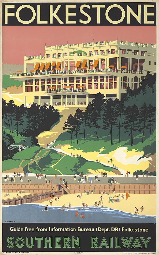 Folkestone, Guide Free From Information Bureau (Dept.Dr) Folkestone, Southern Railway