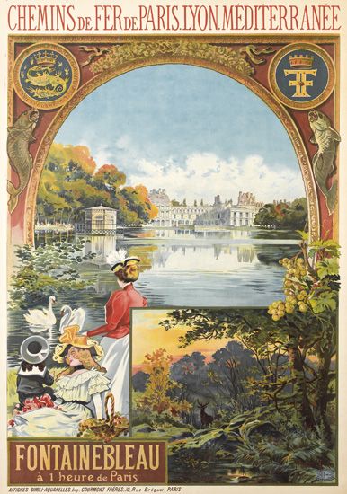 Chemins de Fer de Paris Lyon Mediterranee, Fontainebleau, a I heure de paris